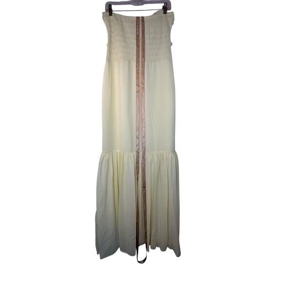 NWT - Meshki Olivette Strapless Chiffon Maxi Dress in Lemon Sherbert- Size M - Picture 6 of 16